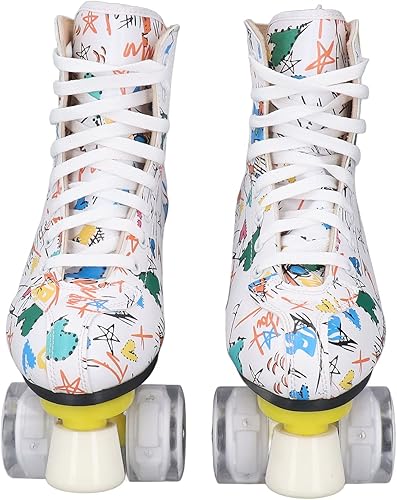 Miniatura 3 de Patines para niños y adultos - Patines de doble fila para hombres y mujeres, color blanco