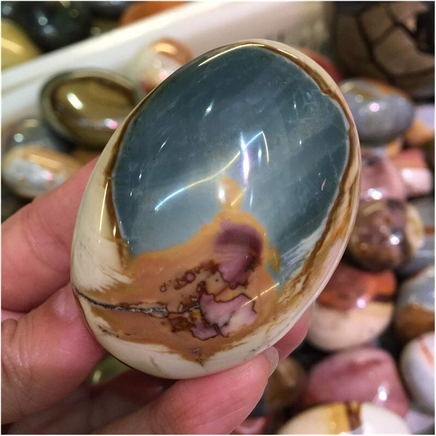 J j 1ピー自然カラフルオーシャンストーンパームストーン宝石不規則