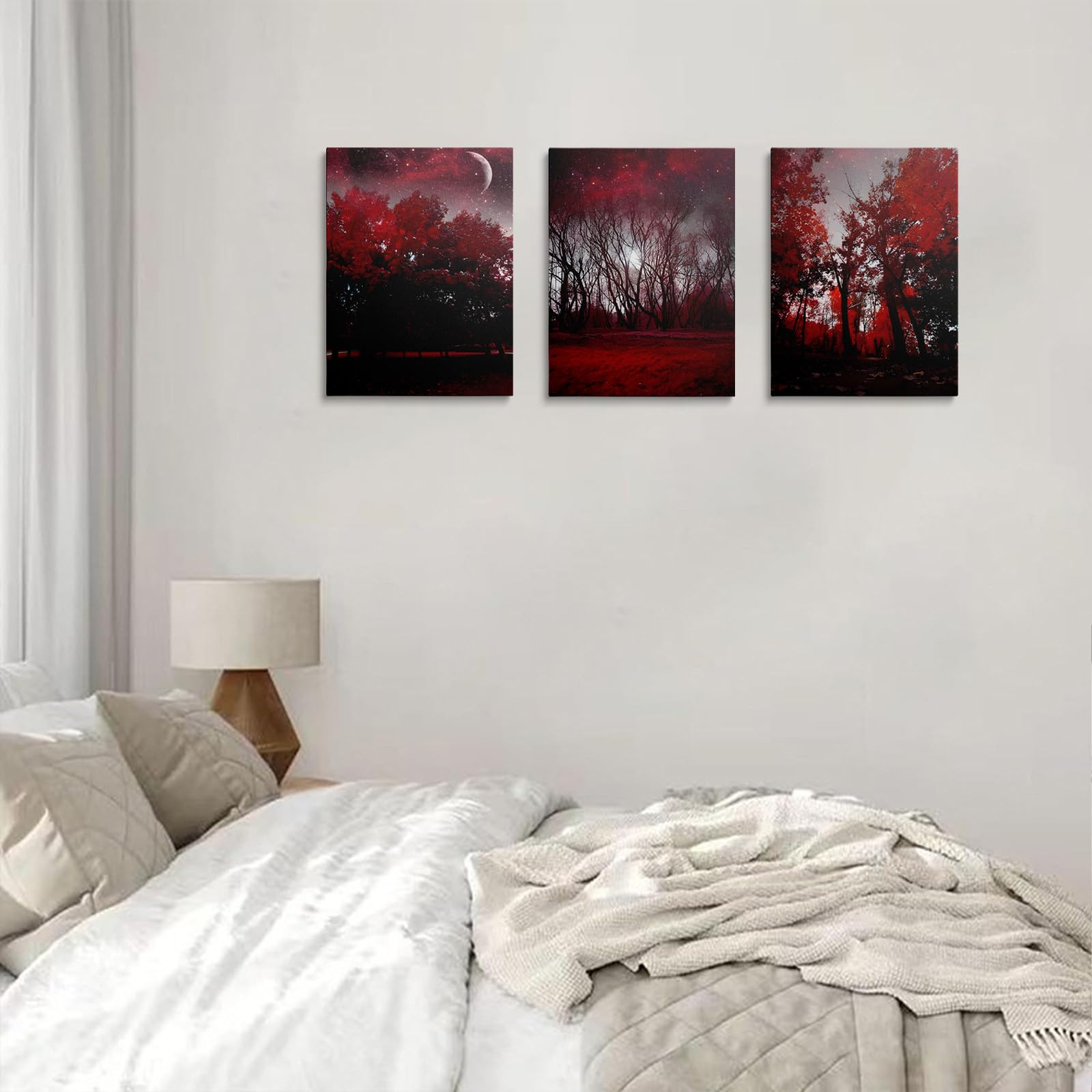prinfantasy Canvas Pictures for Wall Art Deco - Modern Framed Prints Abstract Red Tree Artwork YH1001, H0101, 16 x 12 inch - 40 x 30 cm - Image 3