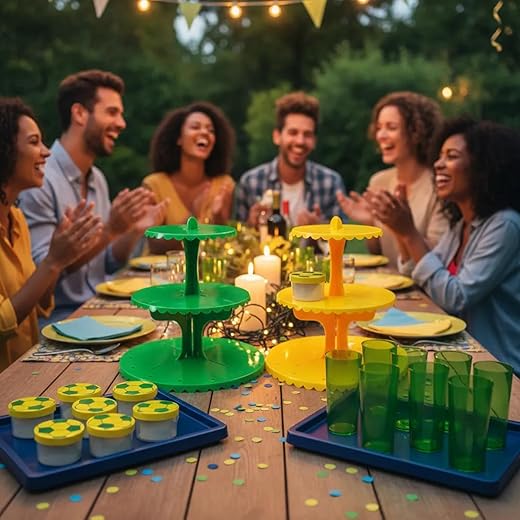 Kit Festa Brasil na Copa do Mundo Decoração Verde Amarelo Azul Aniversários Futebol (26, Verde Amarelo Azul)