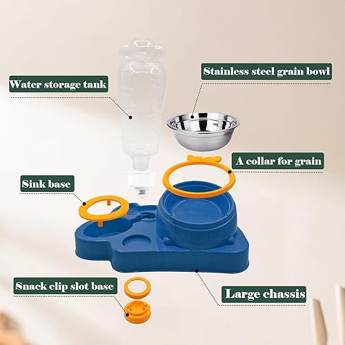 Miniatura 4 de MUYG Cuencos dobles para perros y gatos, cuencos inclinados en 15 para comida y agua, juego de cuencos para gatos con dispensador automático de