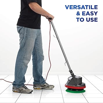 Oreck Commercial Orbiter Hard Floor Cleaner Machine, Multi-Purpose Floor Cleaning, Random Orbital Drive, Wide Cleaning Path, 50-Foot Long Cord, ORB550MC, Gray/Red