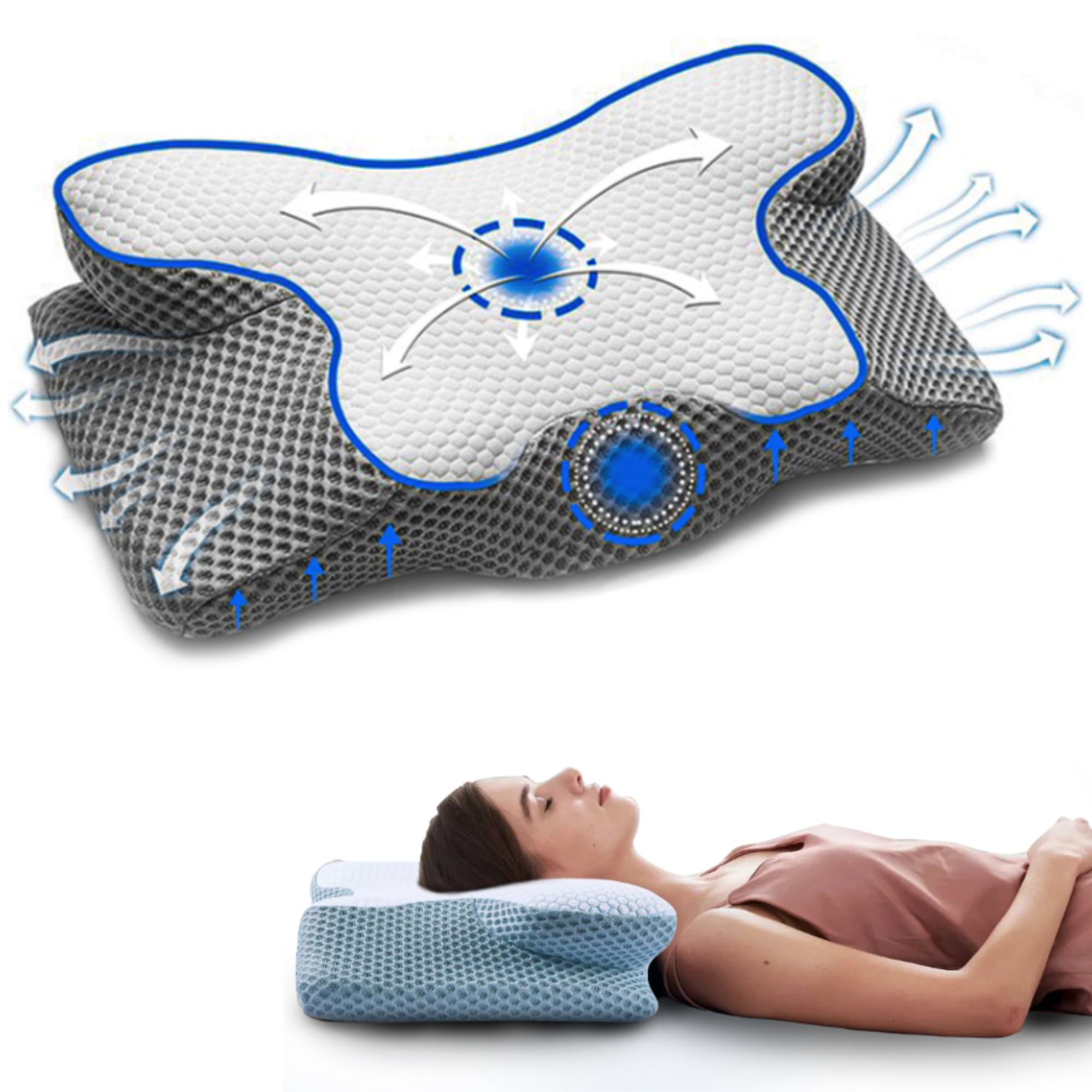 Amazon.com: AURORAEcoLife Cervical Memory Foam Pillow, Contour