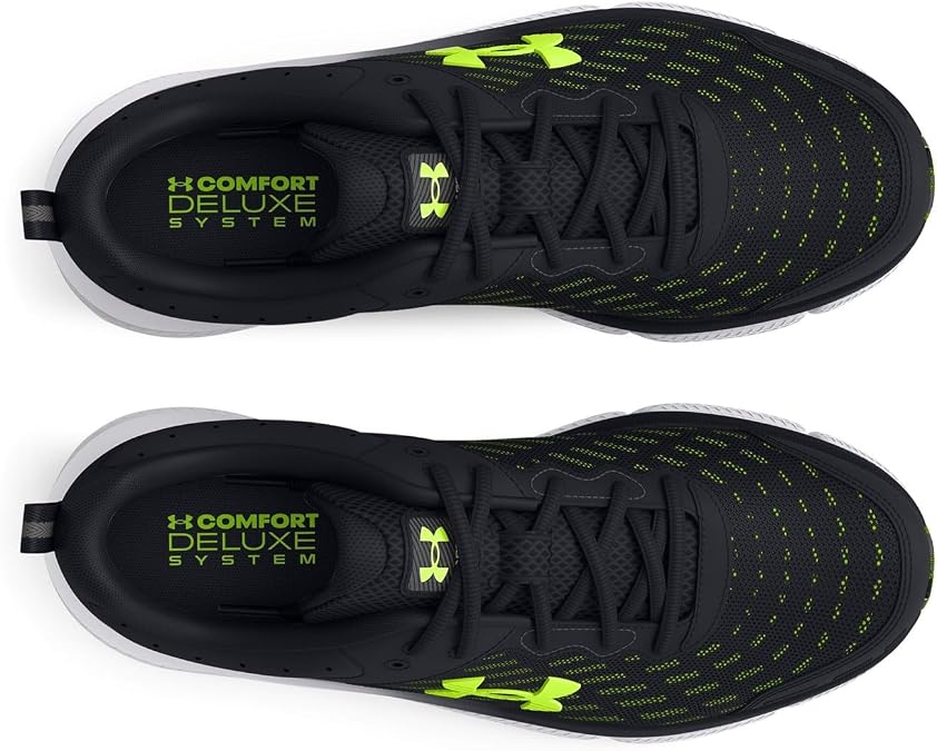Under Armour Men's Charged Assert 10 Shoes, (004) Black/Black/High Vis Yellow, 8.5 UK
