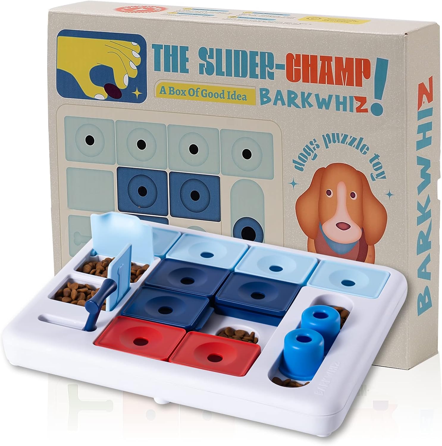 Barkwhiz Dog Puzzle Toy, Interactive Dog Toys for Large Medium Small Smart Dogs, Squeaky Dog