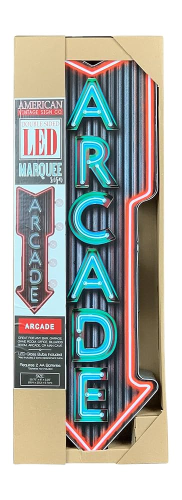 Amazon.com: Arcade Double-Sided Marquee Sign With Neon Print