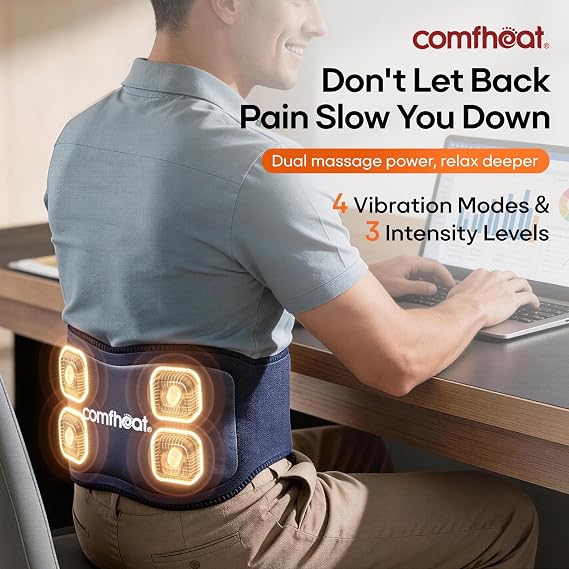 Cordless Back Massager with Heat for Pain Relief Deep Tissue