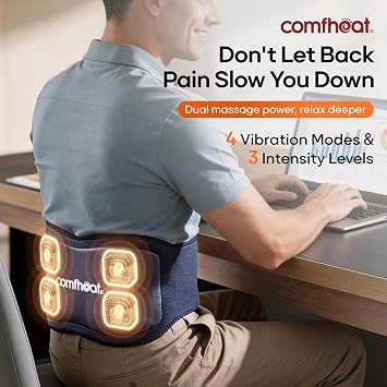 Cordless Back Massager with Heat for Pain Relief Deep Tissue