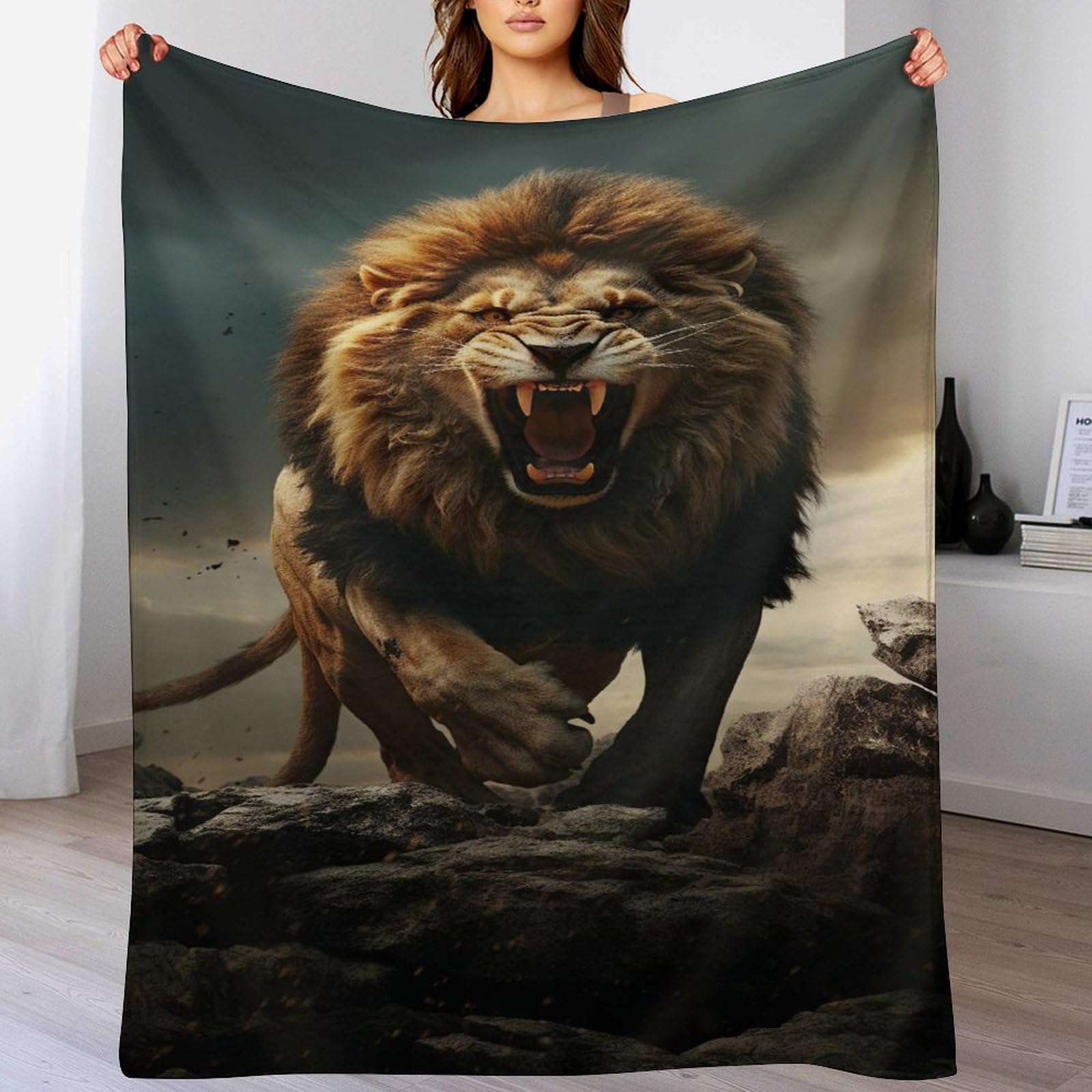 Couvertures polaires lion de qualité supérieure en flannel