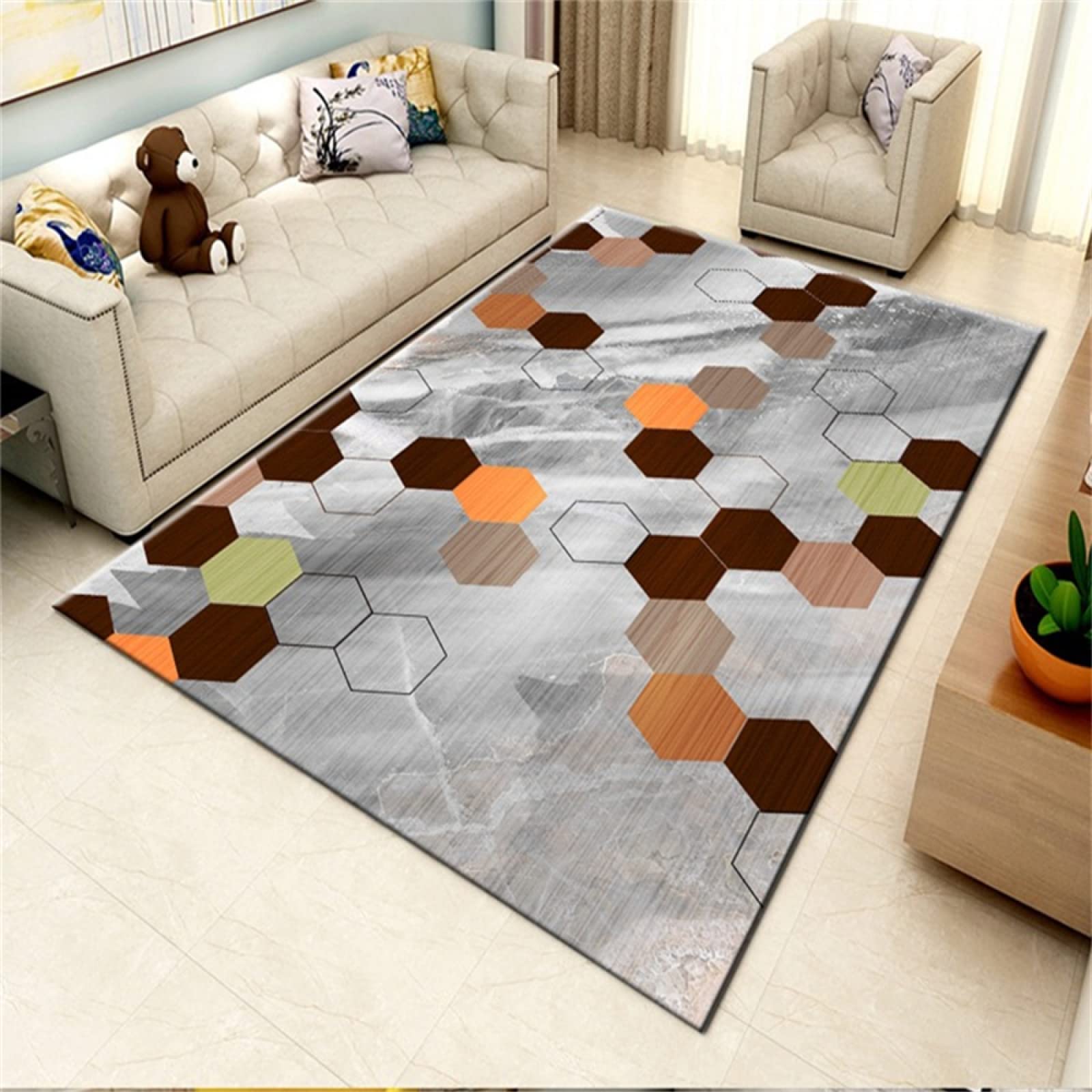 Tapis One Piece gris 180x280cm pour salon et chambre enfant