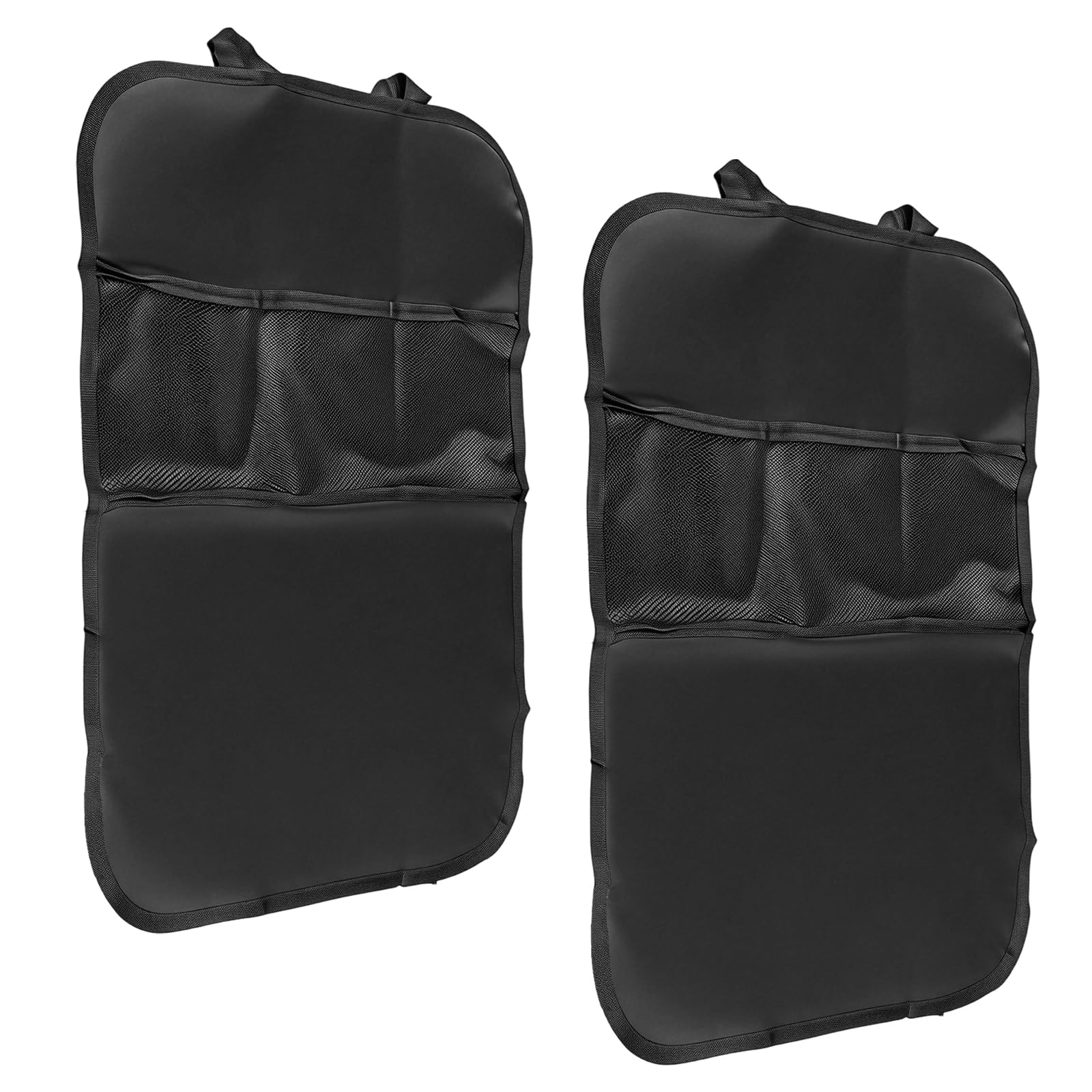 Solvio Car Seat Protector & Kick Mats 2 PCS -Waterproof Back Seat Organiser for Kids with Storage Pockets - Universal Fit Car Seat Cover Protects Upholstery from Dirt, Mud & Scuffs - Travel Essentials