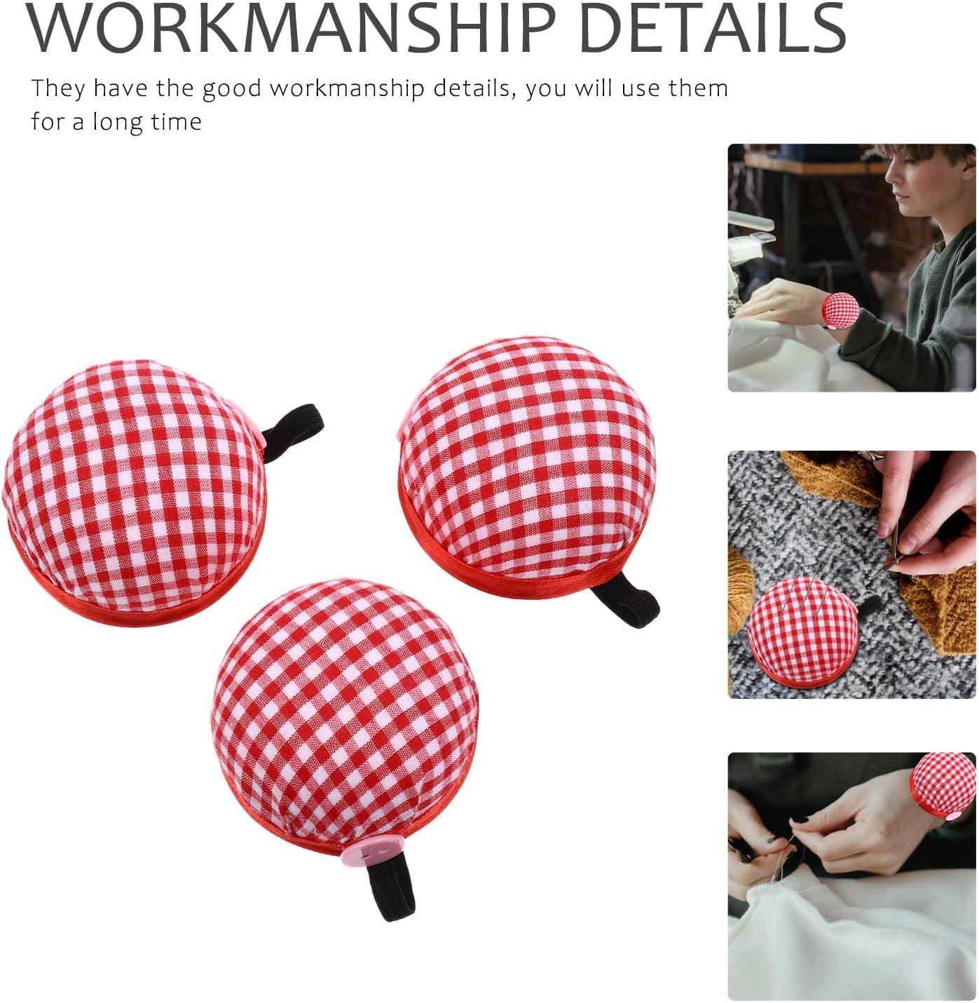 SEWACC 3pcs Wrist Strap Sewing Pin Cushion Needle Bag Set for DIY Handcraft Sewing Supplies Wearable Needle Storage Pincushions for Home and Quilting