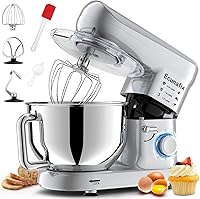 Ecunafix 6.5Qt Stand Mixer: 660W Tilt-Head Kitchen Mixer, 6+P Speeds, Dough Hook, Whisk, Beater for Baking & Daily Use