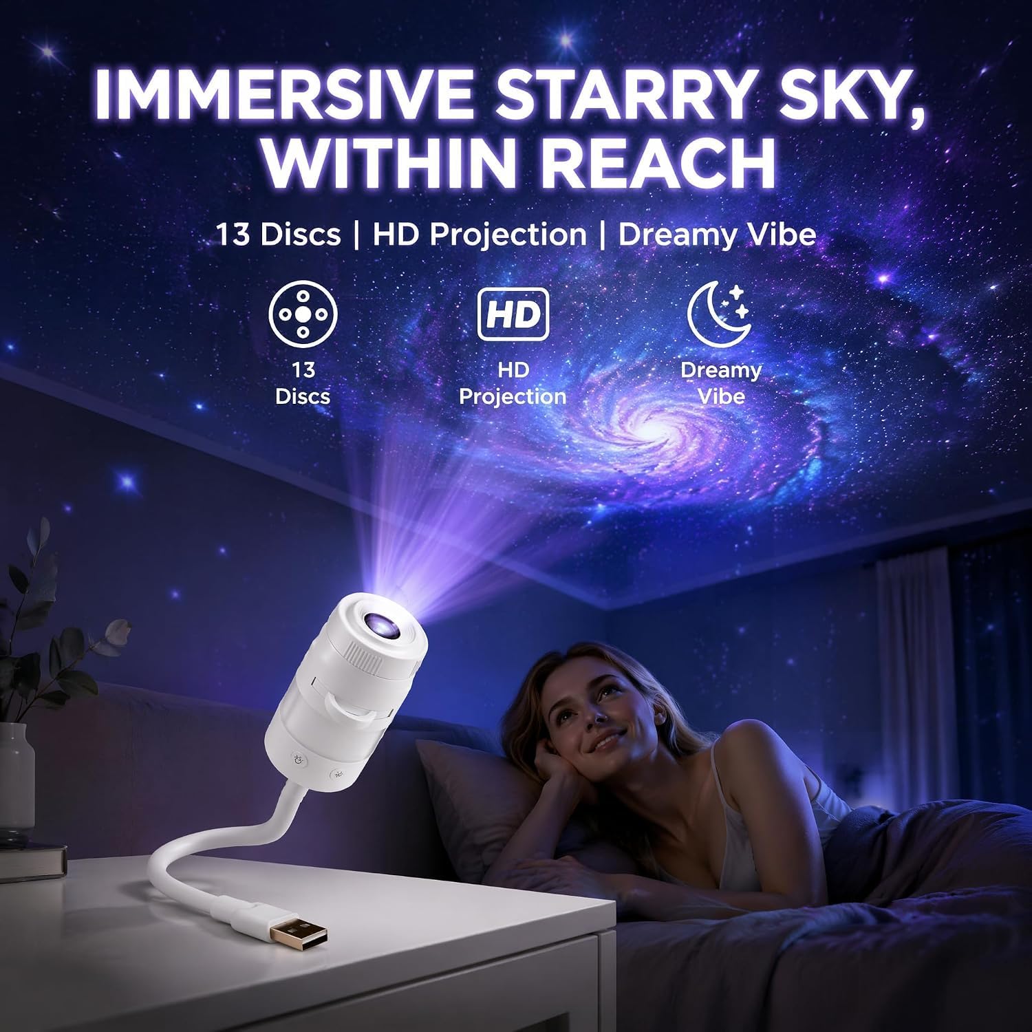 13-in-1 Galaxy Projector Night Light, Sternenhimmel Projektor Kinder