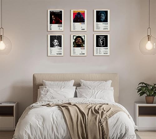 Miniatura 6 de Weeknd - Póster firmado limitado, portada de álbum de música, juego de 6 pósteres de lienzo estético para habitación, arte de pared para niñas y