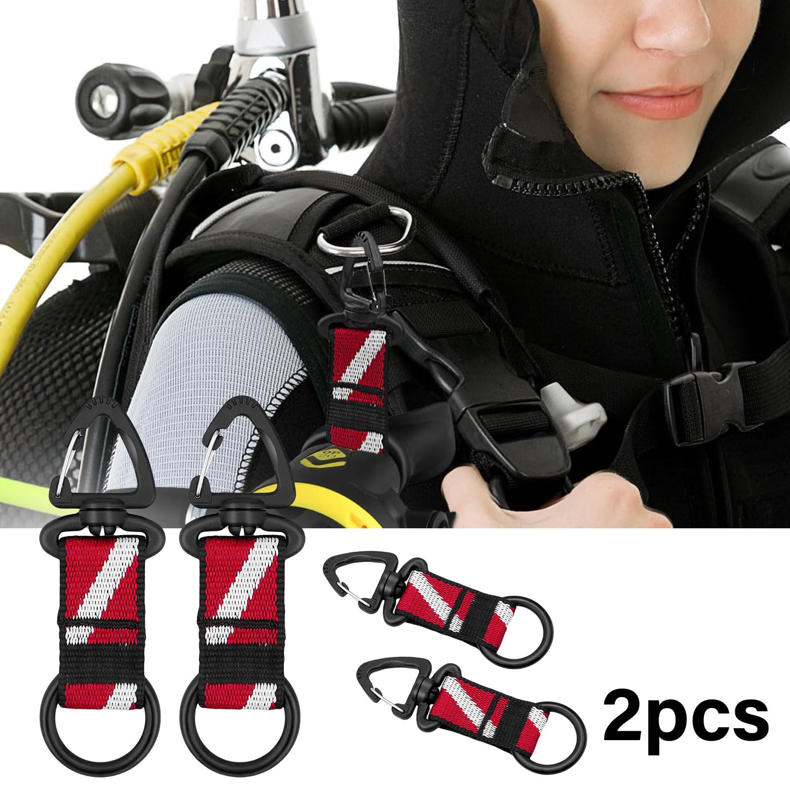 MLWSKERTY Webbing Band Strap Octopuses Mouthpiece Keeper Regulator with Clip Scubas Octopuses Mouthpiece Holder Scubas Retainer