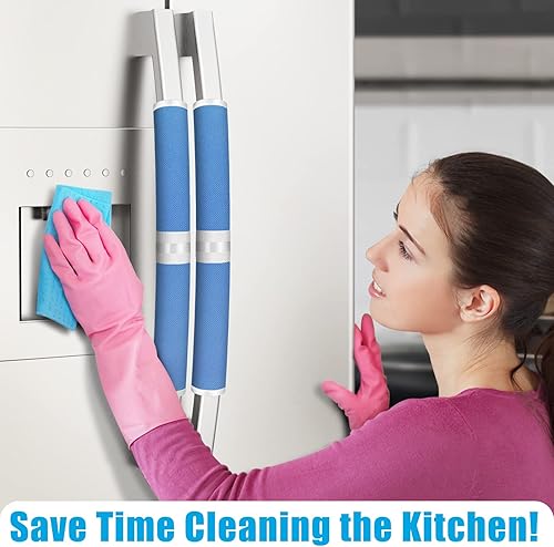 Miniatura 2 de Juego de 6 fundas para manija de puerta de refrigerador, mantiene tu aparato de cocina limpio de manchas de alimentos, manchas, goteos, aceite,