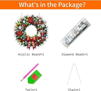 VODAPYC Christmas Wreath Diamond Art Hanging Kits for Adults