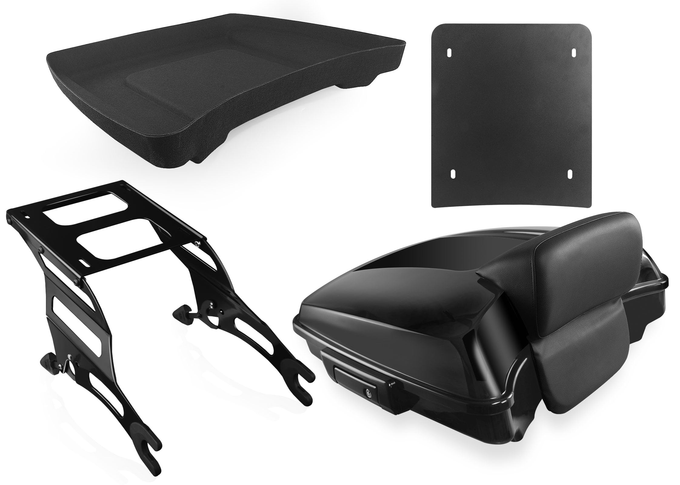 Amazon.com: Gloss Black Razor Tour Trunk w/Backrest & Detachable