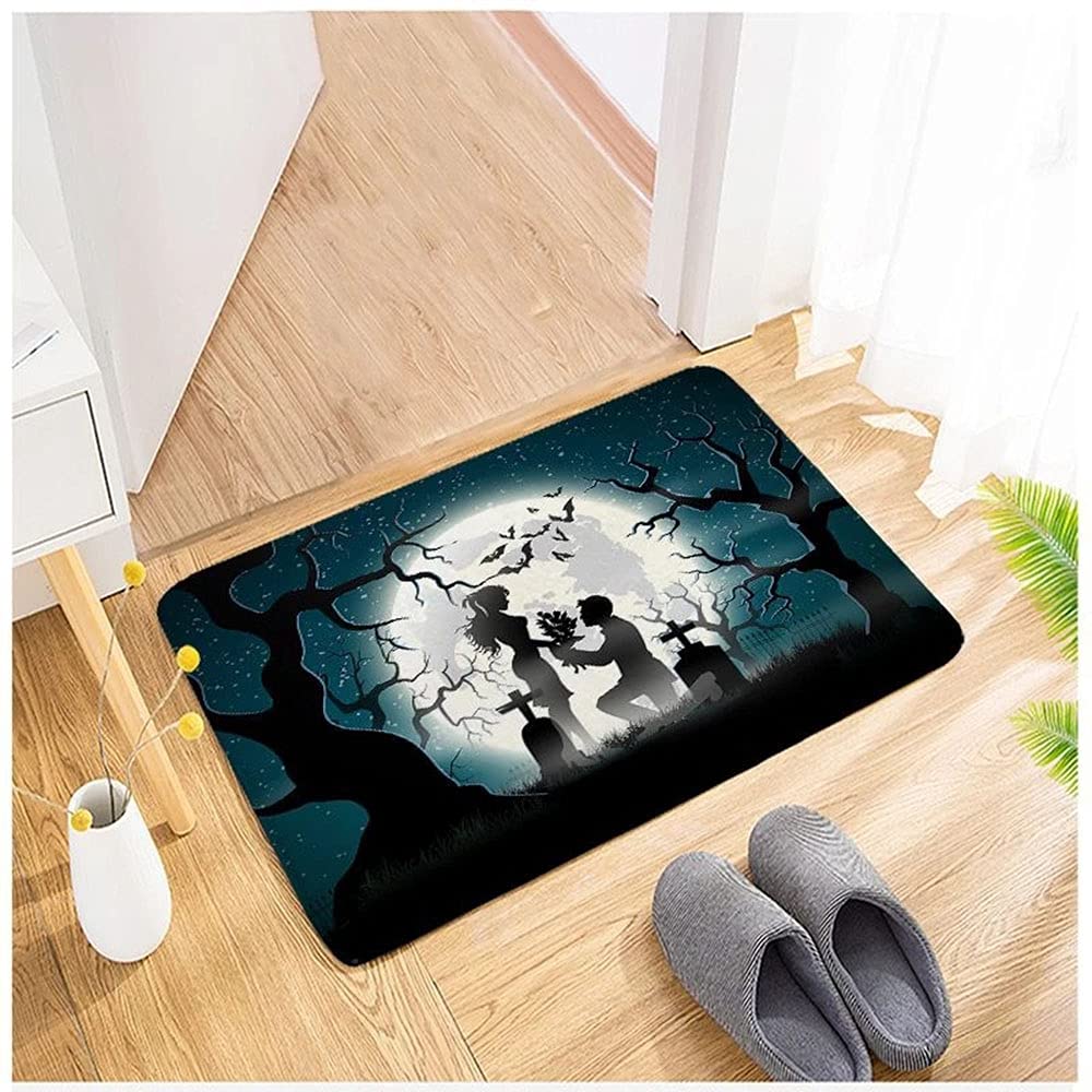 Tapis de porte Halloween 50x80cm flanelle paillasson antidérapant