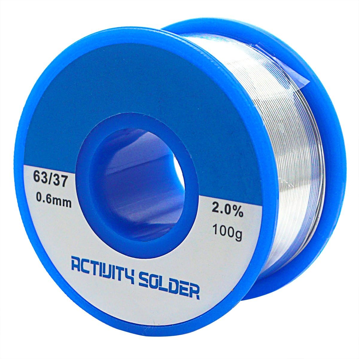 63-37 Solder Wire with Tin Lead Rosin Core for Electrical Soldering, 0.6mm, 100g