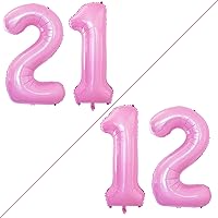 Vista 178 de GOER Globos con el número 80 para decoraciones de fiesta de cumpleaños número 80, globos de helio de aluminio jumbo de 42 pulgadas para 80 Oro rosa
