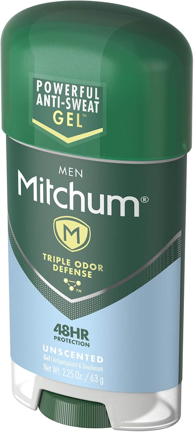 Mitchum Deodorant Mens Gel Unscented 2.25oz (2 Pack)