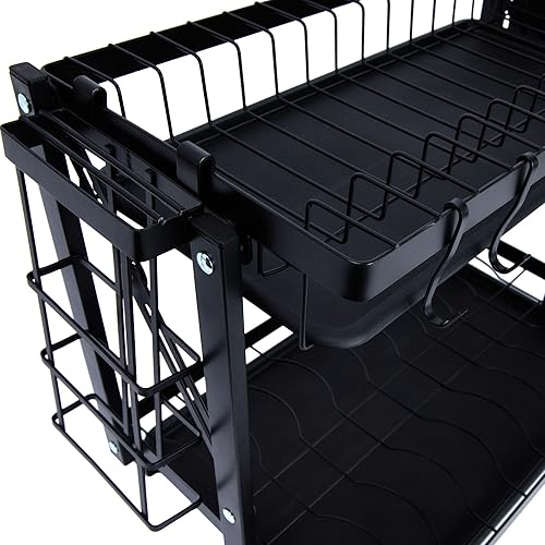Miniatura 6 de Household Essentials Organizador de metal para encimera de 2 niveles, negro 16.25 pulgadas de largo x 12.25 pulgadas de alto