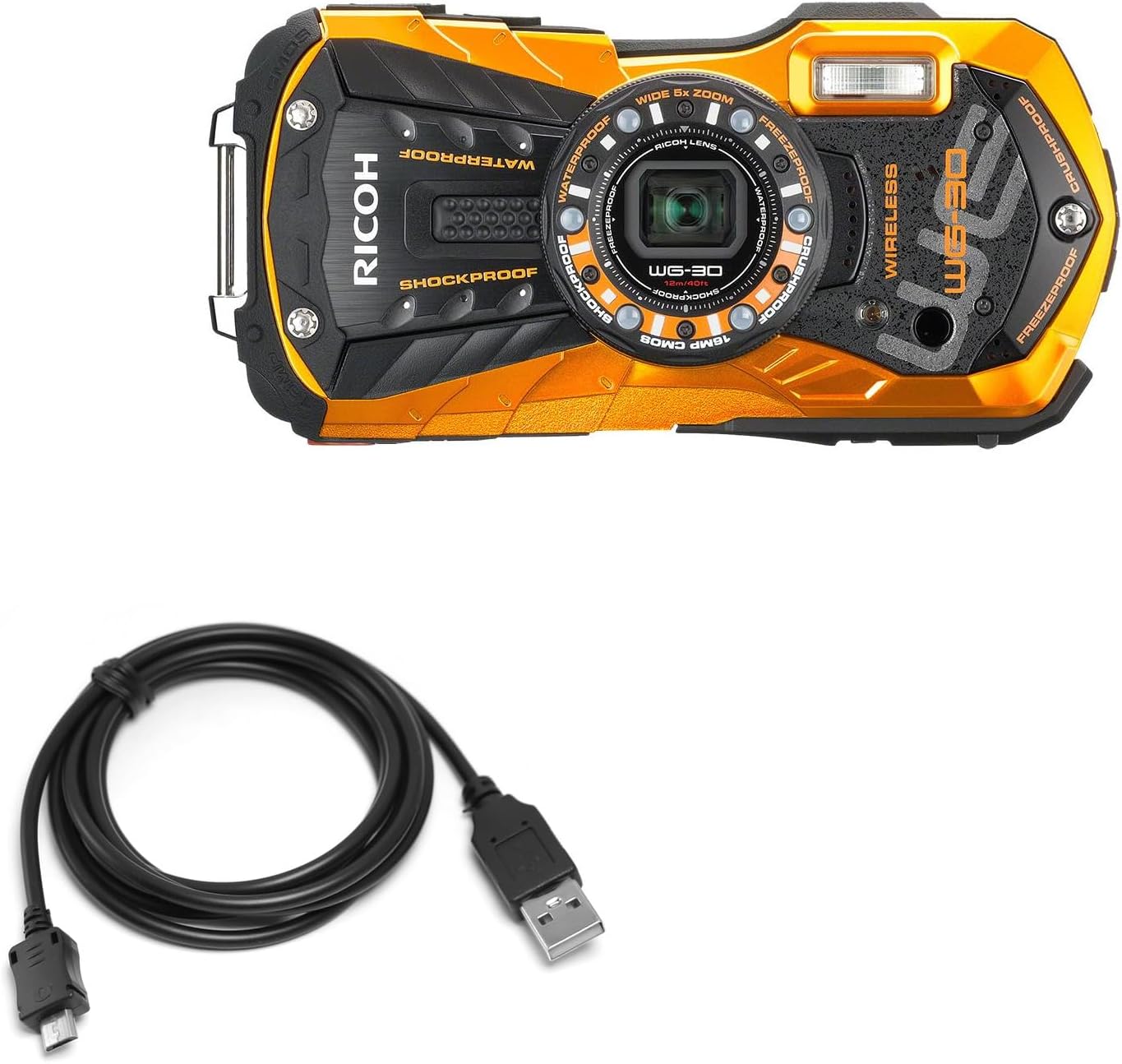 BoxWave Cable Compatible with Ricoh WG-30w - DirectSync Cable (2-Pack), Charge and Sync Cable Multi Pack