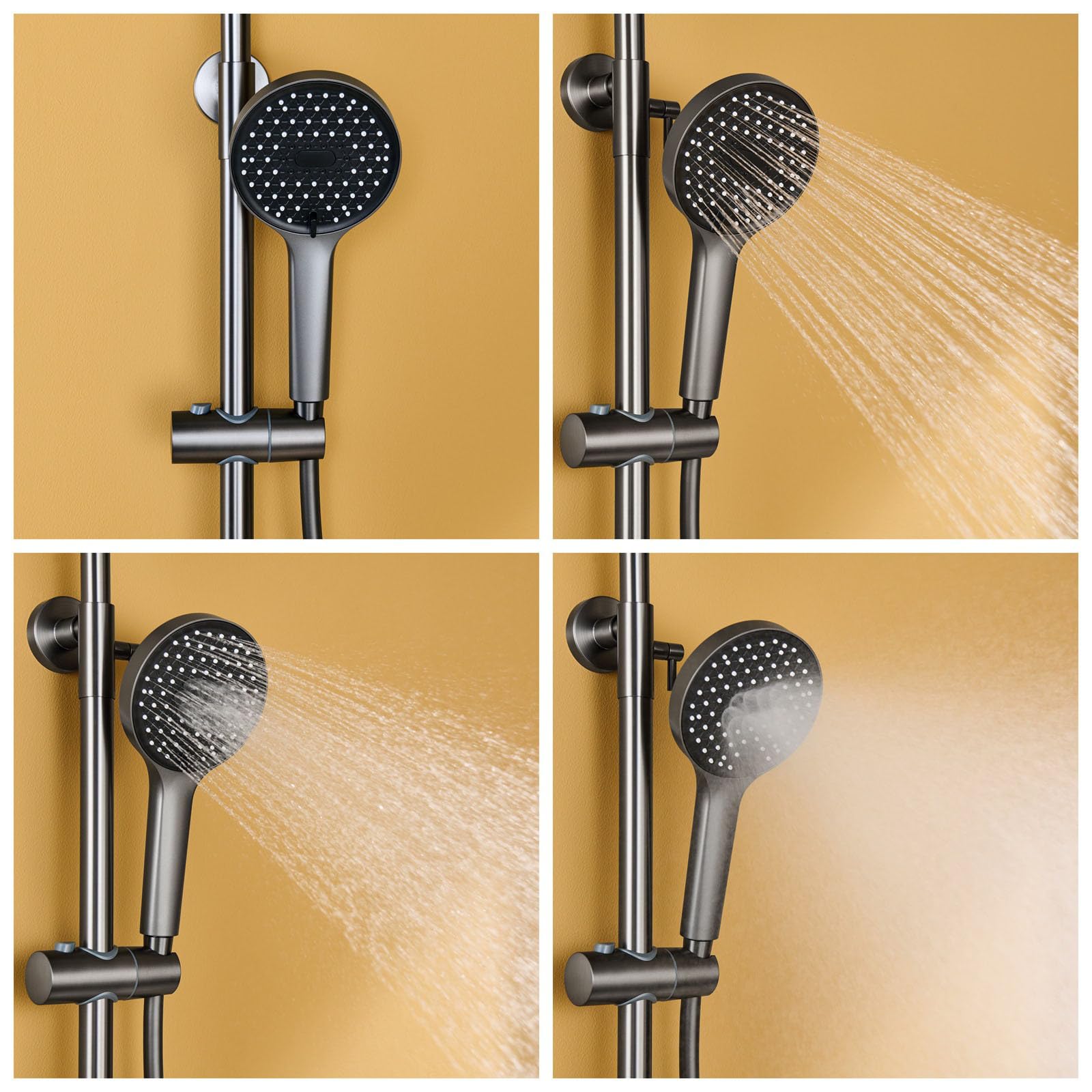 Columna de Ducha Pared Regulable en Altura,Cromado