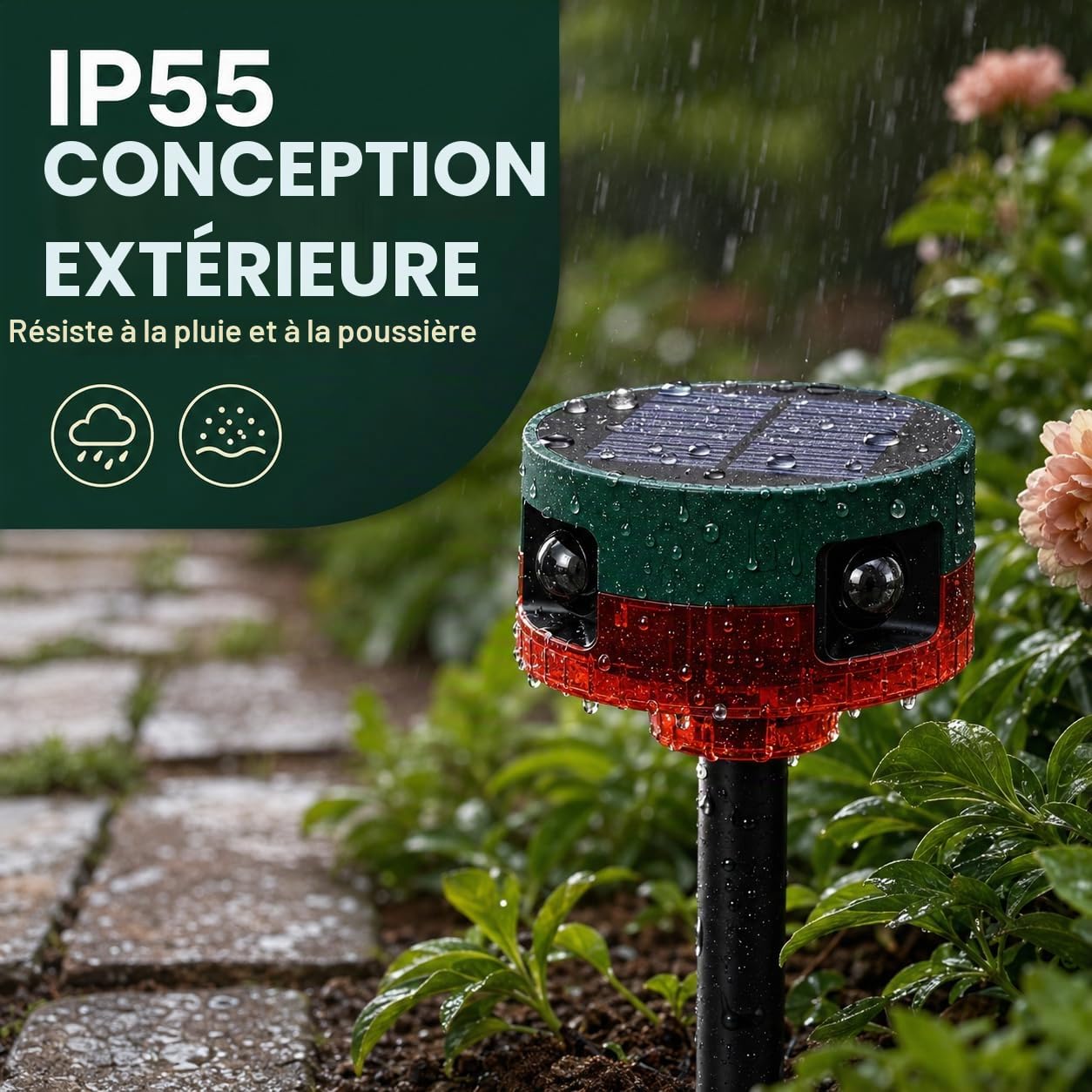 Alarme Solaire d'extérieur avec détecteur de Mouvement à 360° 129 DB Loud Siren, contrôle à Distance, Protection de Porche & Appareil de sécurité de Camping pour Les Zones extérieures