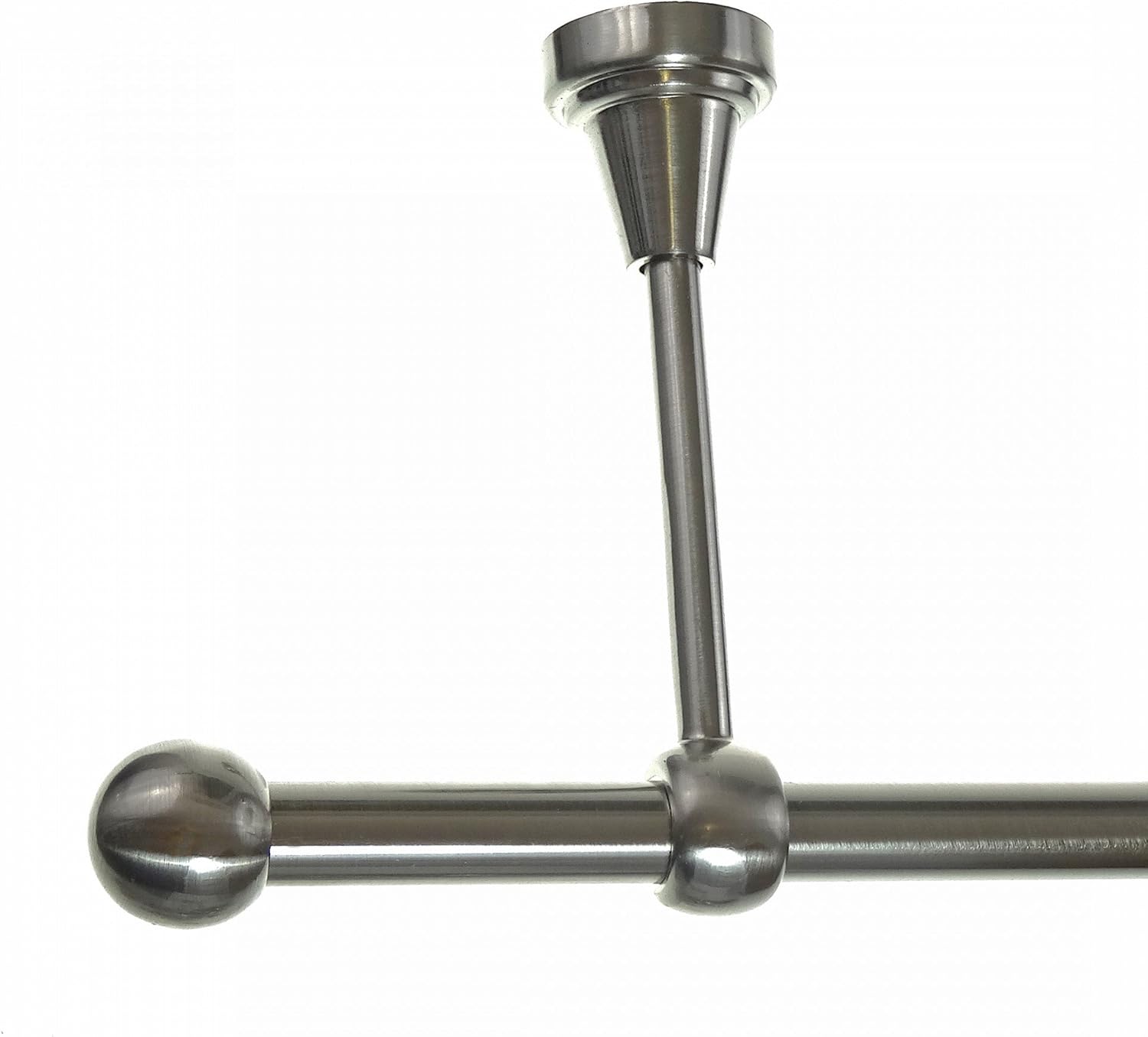 BASIT Gardinenstange Deckenmontage 400cm - Edelstahl Look Für Große Fenster