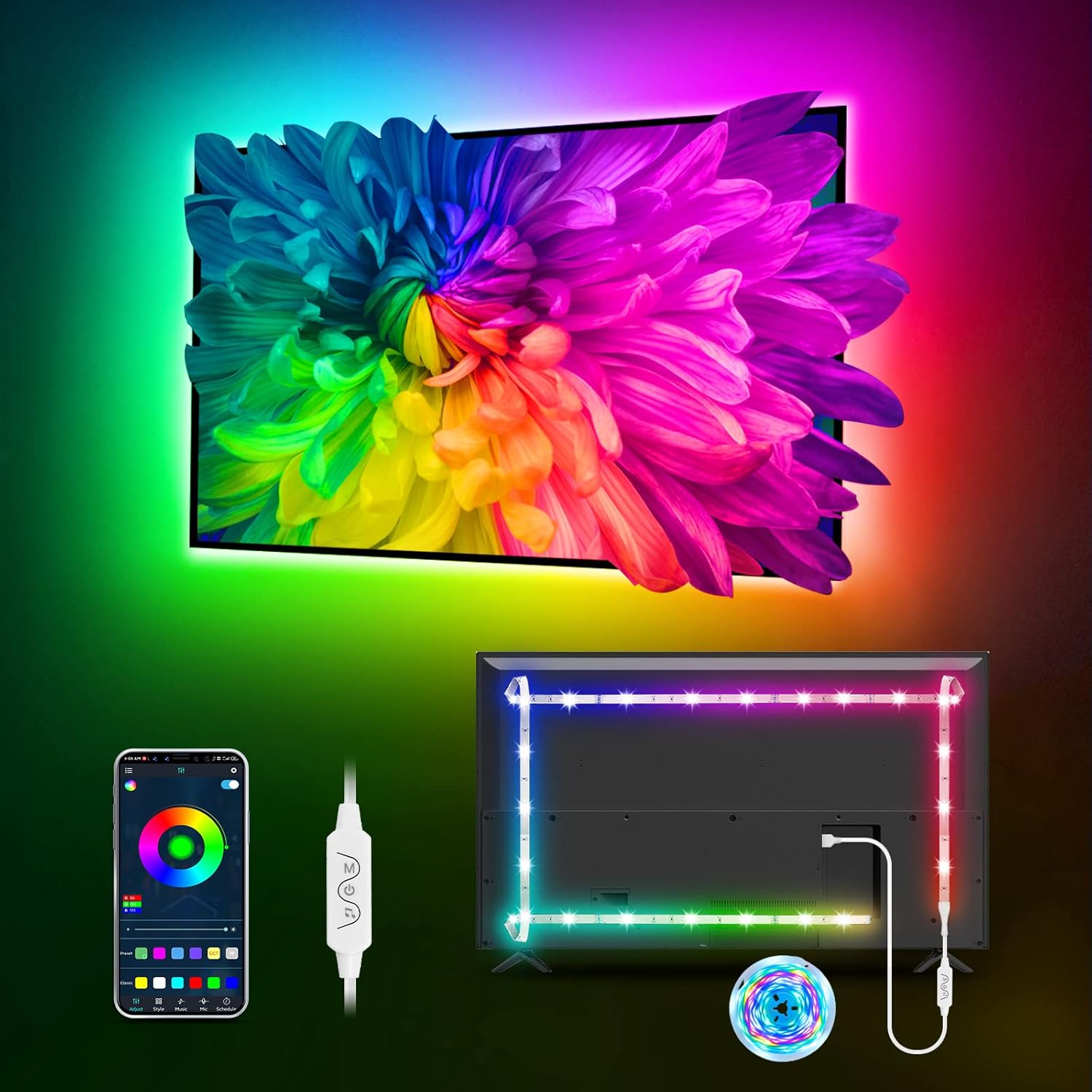 KeShu LED TV Backlights, 3M USB Powered TV Led Lights for TV for 32-60 ...