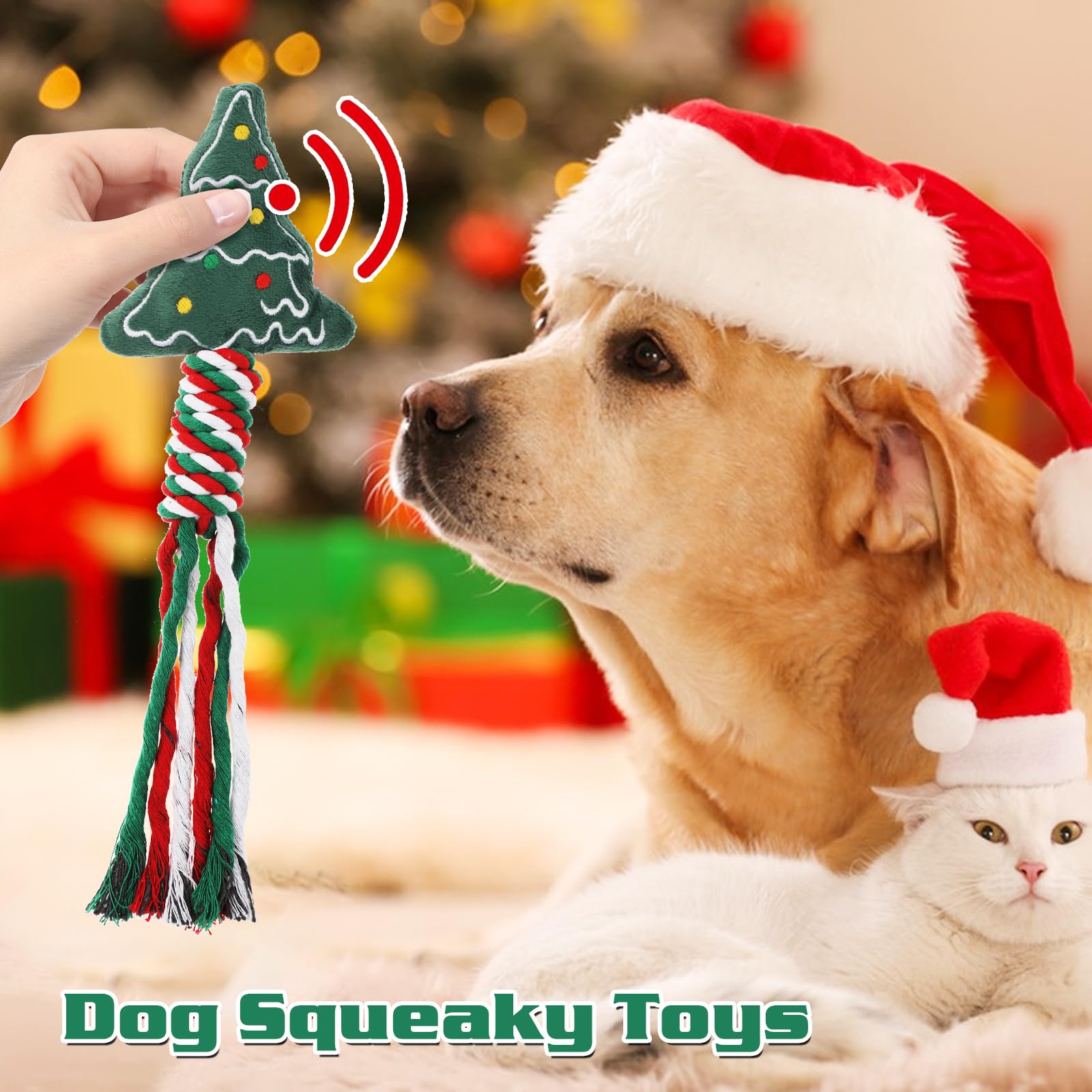 Hondenspeelgoed, speelgoed voor honden, interactief hondenspeelgoed met piep en trekkoord, pluche piepspeelgoed, bal, touwtrekken, hondenspeelgoed voor puppy's, klein, middelgroot, groot (eend