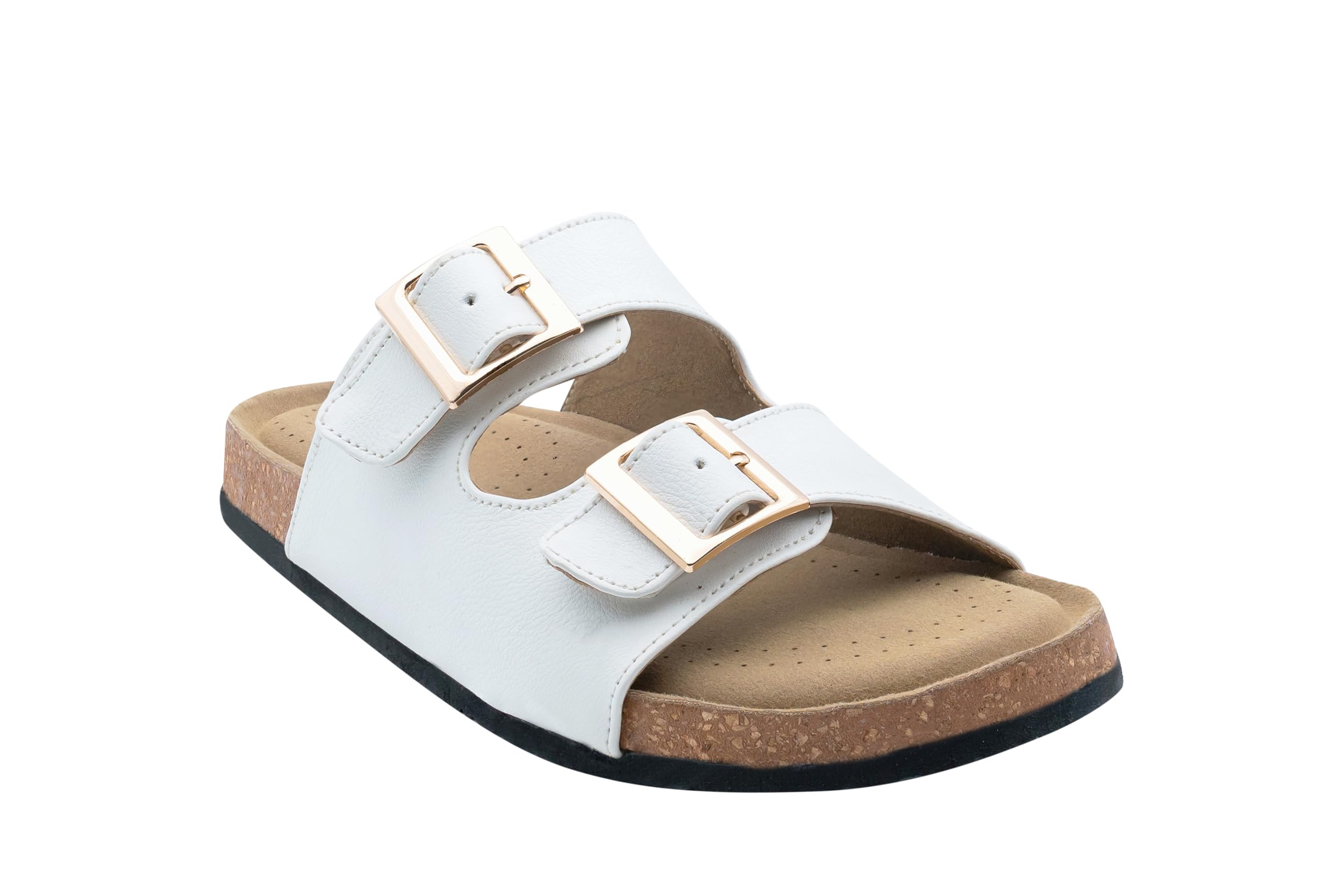 SHOENEEDS Womens Double Buckled Flat Sliders - Elegant and Trendy Design - White, 4UK (B0D5YQQW41) Amazon Price History, Amazon Price Tracker