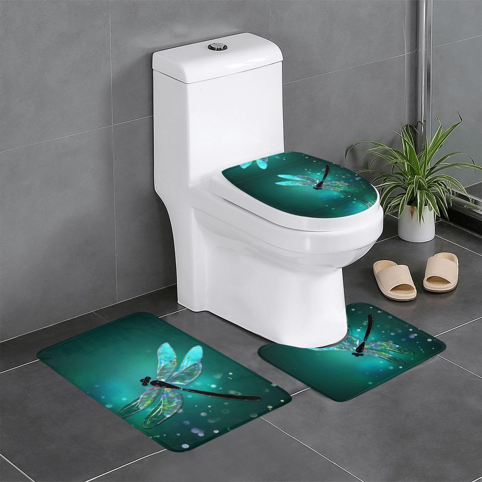 Tapis de bain galaxie et libellule pour une chambre à coucher ou une cuisine