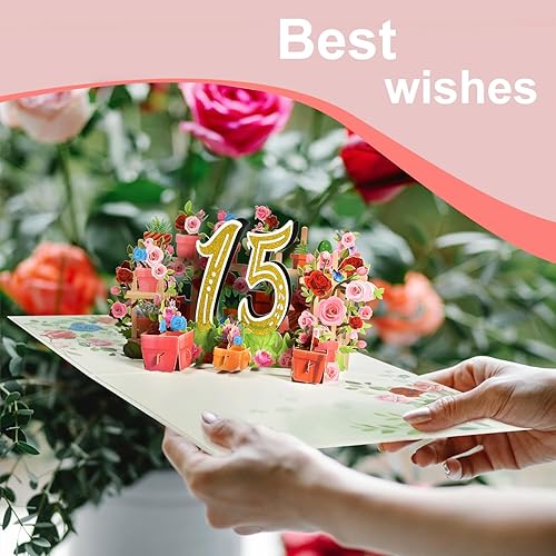 Miniatura 7 de Magic Ants Tarjeta de felicitación del 15 aniversario  Celebra una década y media de momentos inolvidables, tarjeta desplegable multiusos para 15