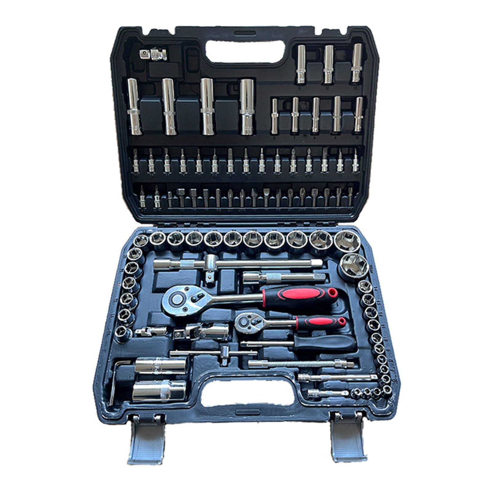 94 Uds., 1/2", 1/4" con 24 Dientes, Juegos de Enchufes Reparación Bricolaje Hogar, Caja de Almacenamiento de Plástico