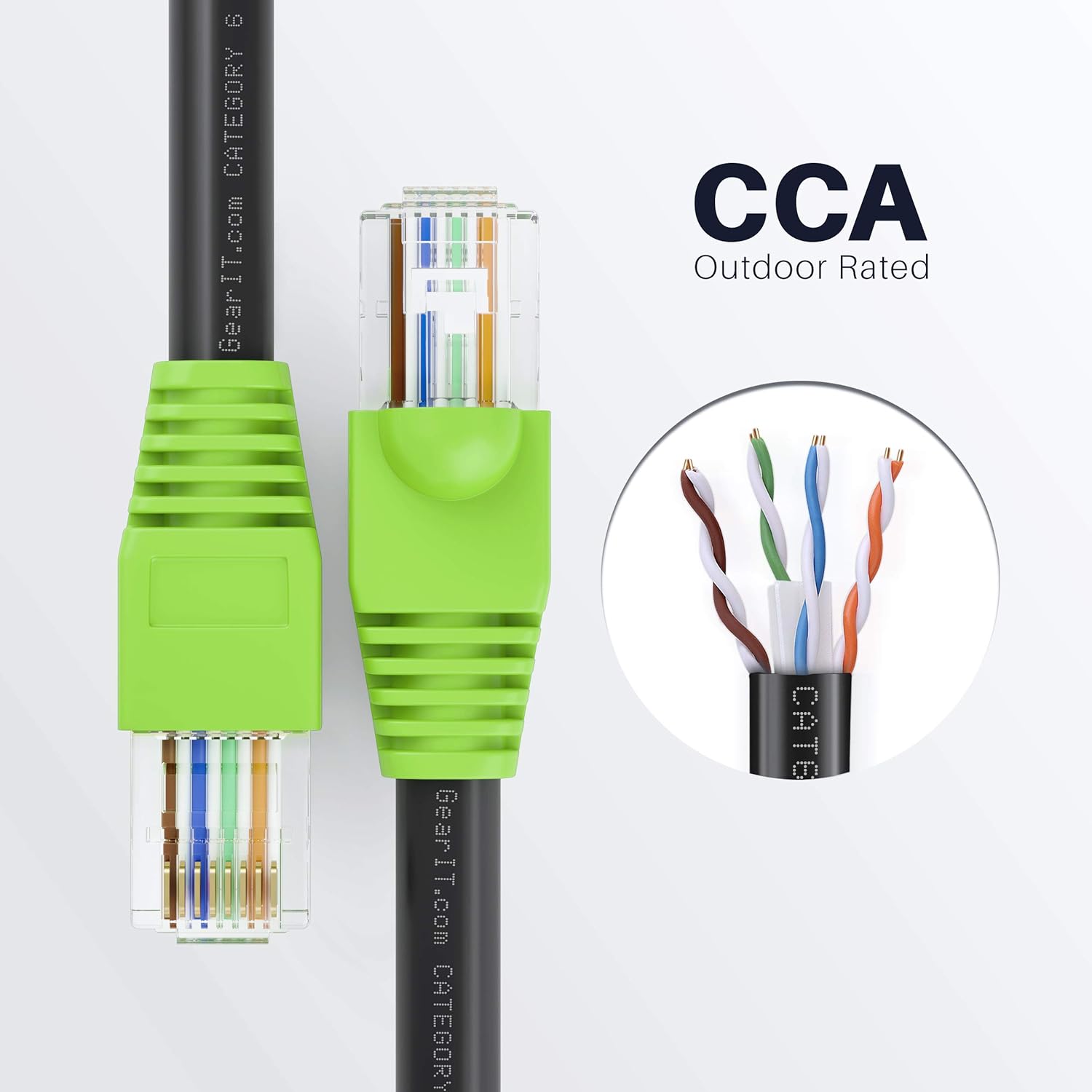 GearIT Cat6 Outdoor Ethernet Cable (200 Feet) CCA Copper Clad, Waterproof, Direct Burial, In-Ground, UV Jacket, POE, Network, Internet, Cat 6, Cat6 Cable - 200ft : Everything Else
