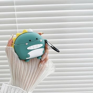 Figured Silicone Case Compatible with Huawei Freebuds SE2 (the product is not headphones) (green dinosaur)