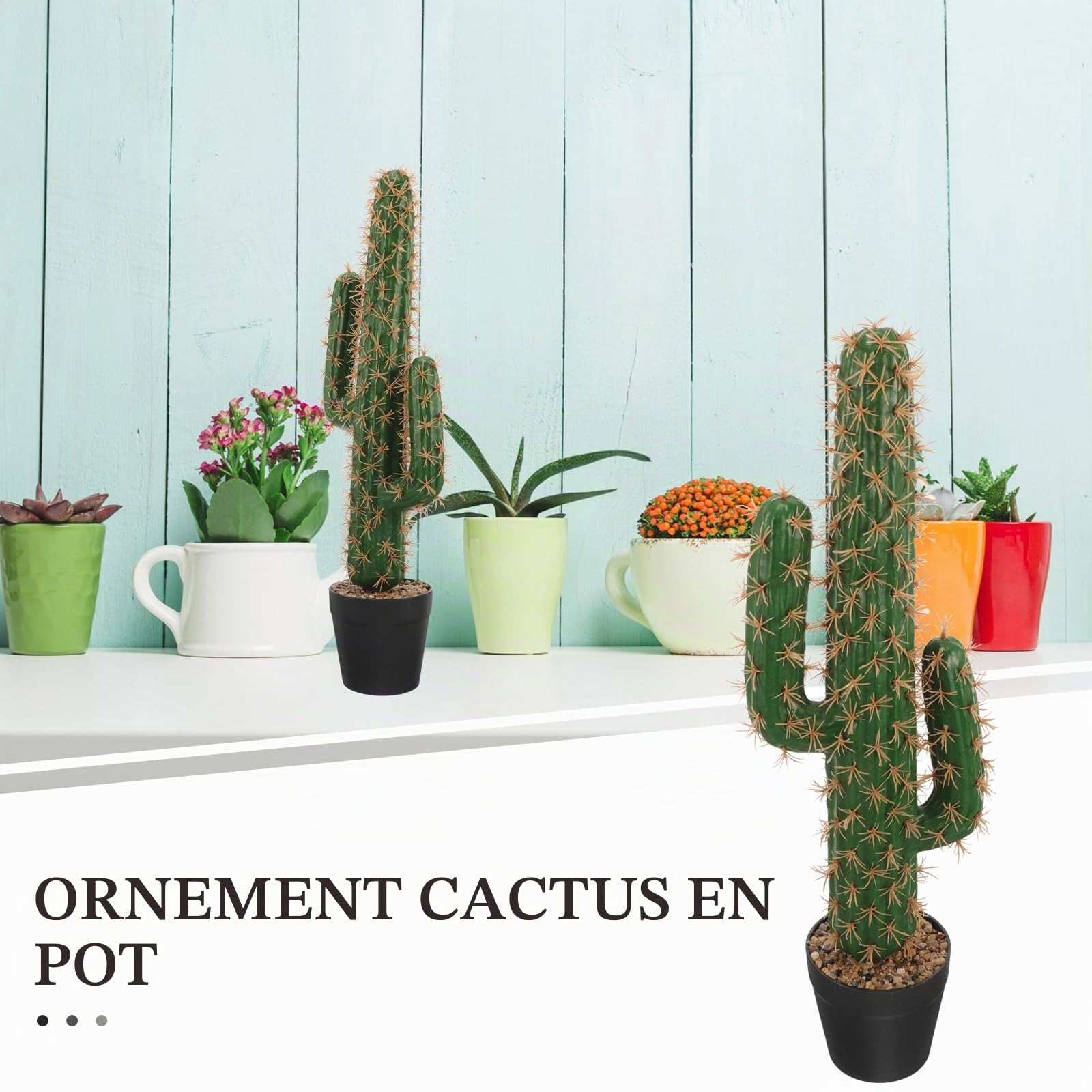 Cabilock Cactus Artificielle Fausse Fleur De Cactus Fausses Plantes Grasses en Pots Faux Gros Grandes Fausses Plantes De Simulation De en Faux Saguaro Ornements Bureau Plas