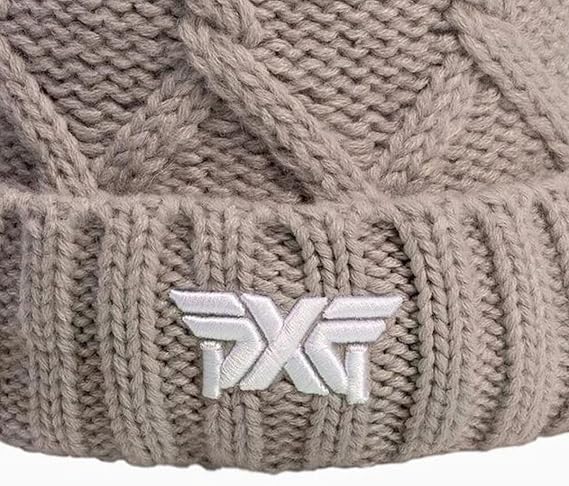 PXG Lux Cozy Knit Cuff Beanie with Pom Medium Gray