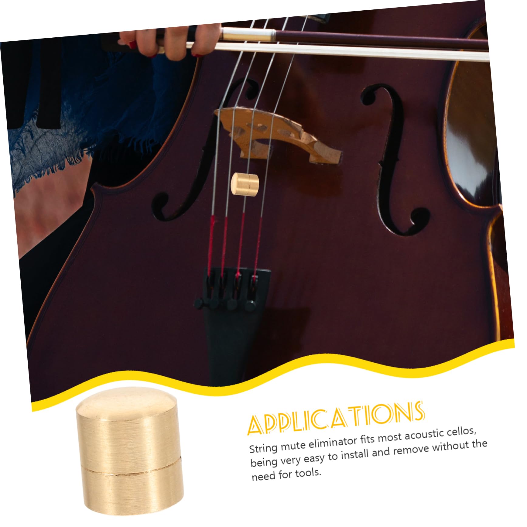 Holibanna String Cello Tone Mute Durable Metal Cello String Mute for Noise Reduction for Beginners and Professionals Enhances Practice Performance