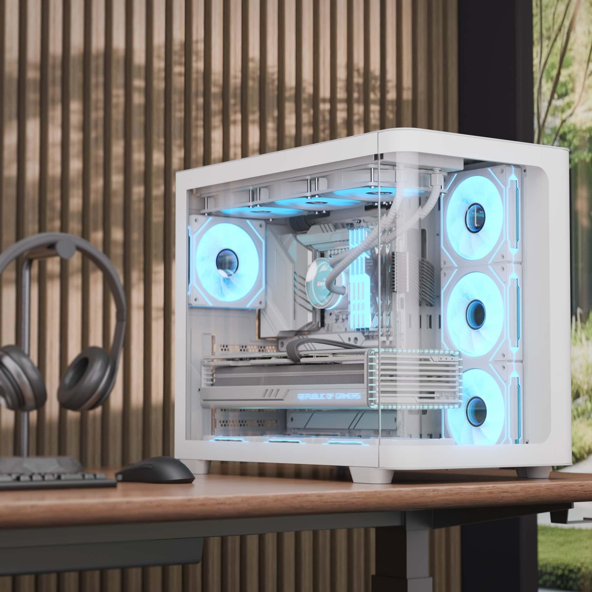 AeroCool GEH Midi P500C-G-WT-V1 o.N. Full Tempered Glas (Wh)