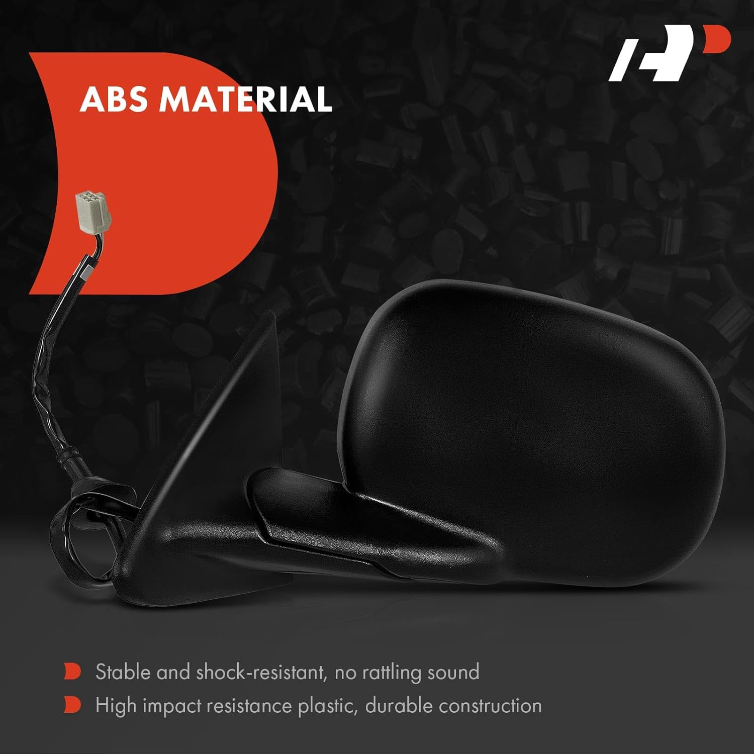 A-Premium Pair (2) Driver and Passenger Side Power Door Mirror - Compatible with Dodge Durango 1998 1999 2000 - Heated, Manual Folding, Black Smooth Outside Rear View Mirror - Replace# 55077079AB