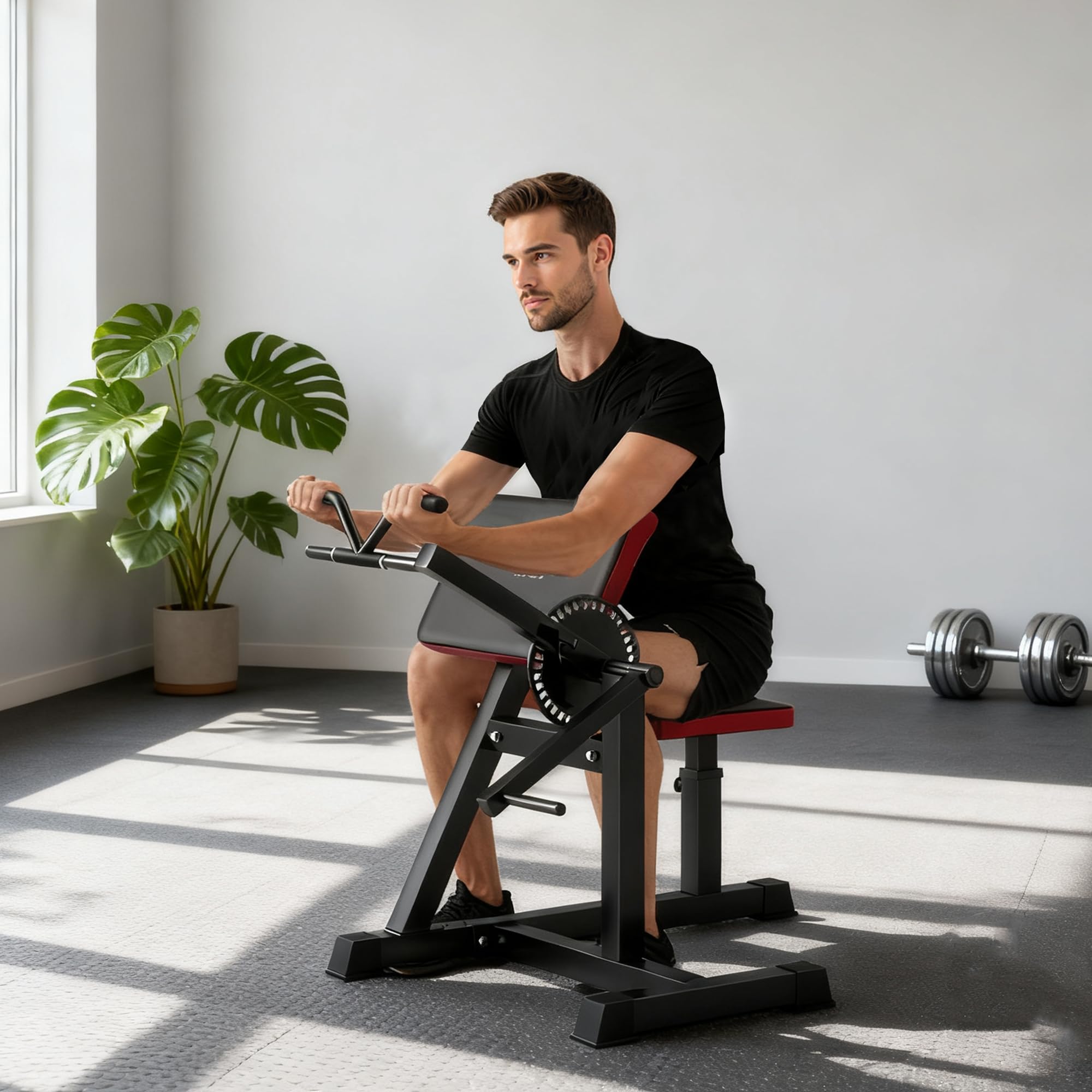 SPORTNOW Máquina de Bíceps y Tríceps 2 en 1, Banco de Curl de Predicador con Asiento y Apoyo de Codo Ajustables, Máquina de Curl de Bíceps y Extensión de Tríceps para Entrenamiento en Gimnasio, Casa