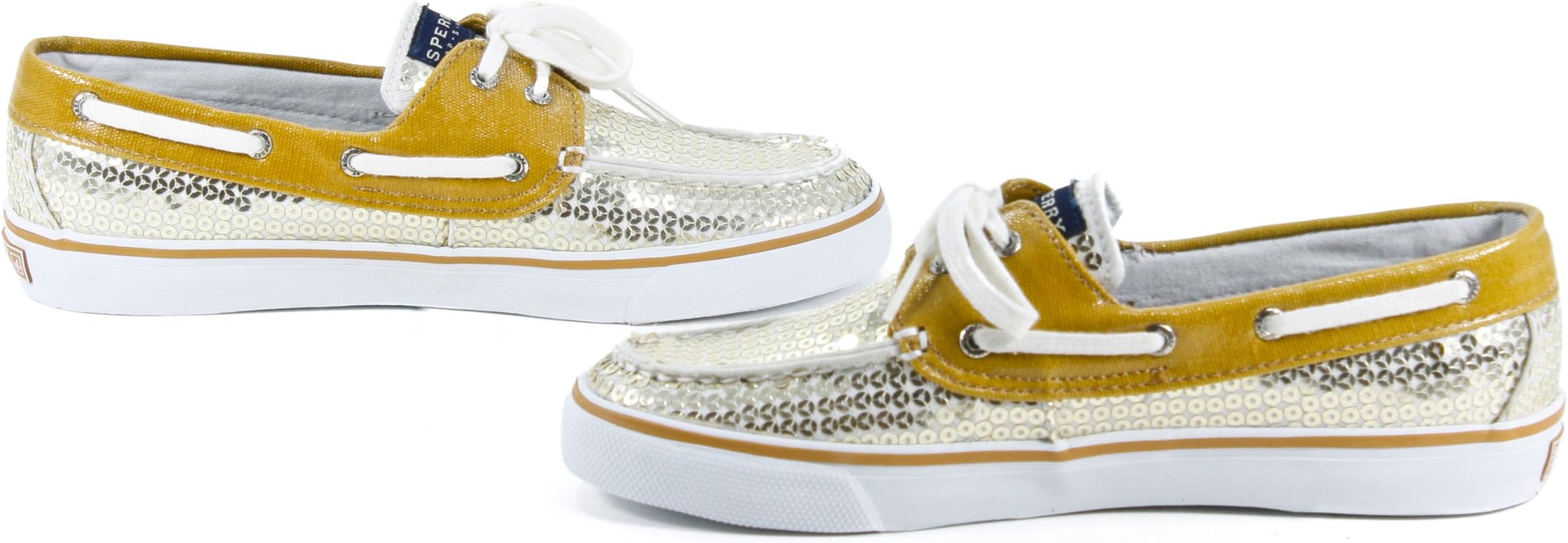 Sperry Women's Bahama 2-Eye, Gold Sequins-7
