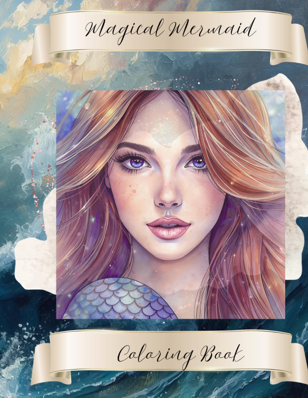 Graceful Mermaid Coloring Book: Underwater Coloring Adventure-Dive deep into enchanted underwater scenes