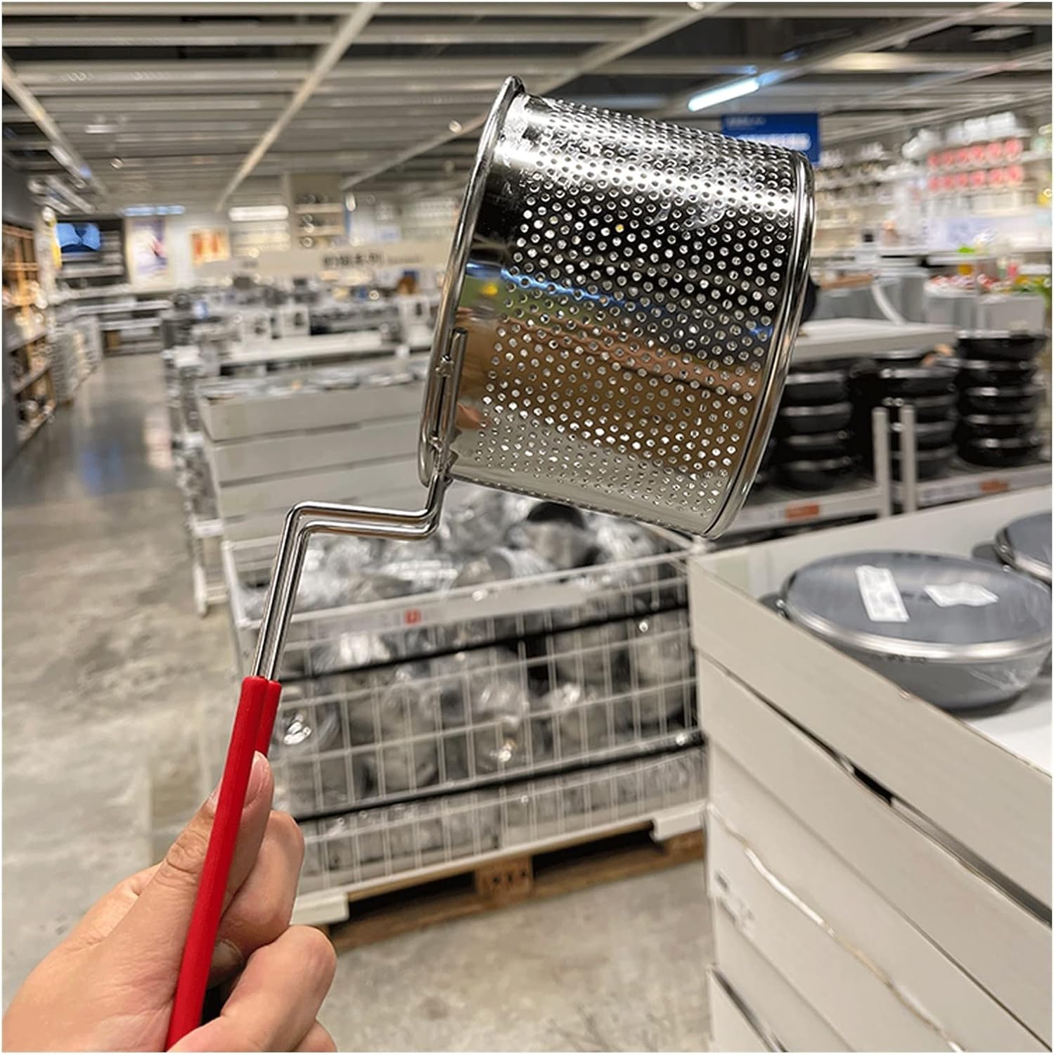 TOMYEUS French Fry Chips Baskets Stainless Steel Frying Frame Frying Basket Strainer Fish Noodles Fried Chicken General Kitchen Tableware Household Frying Basket Kitchen Cooking Tools (Color : E)