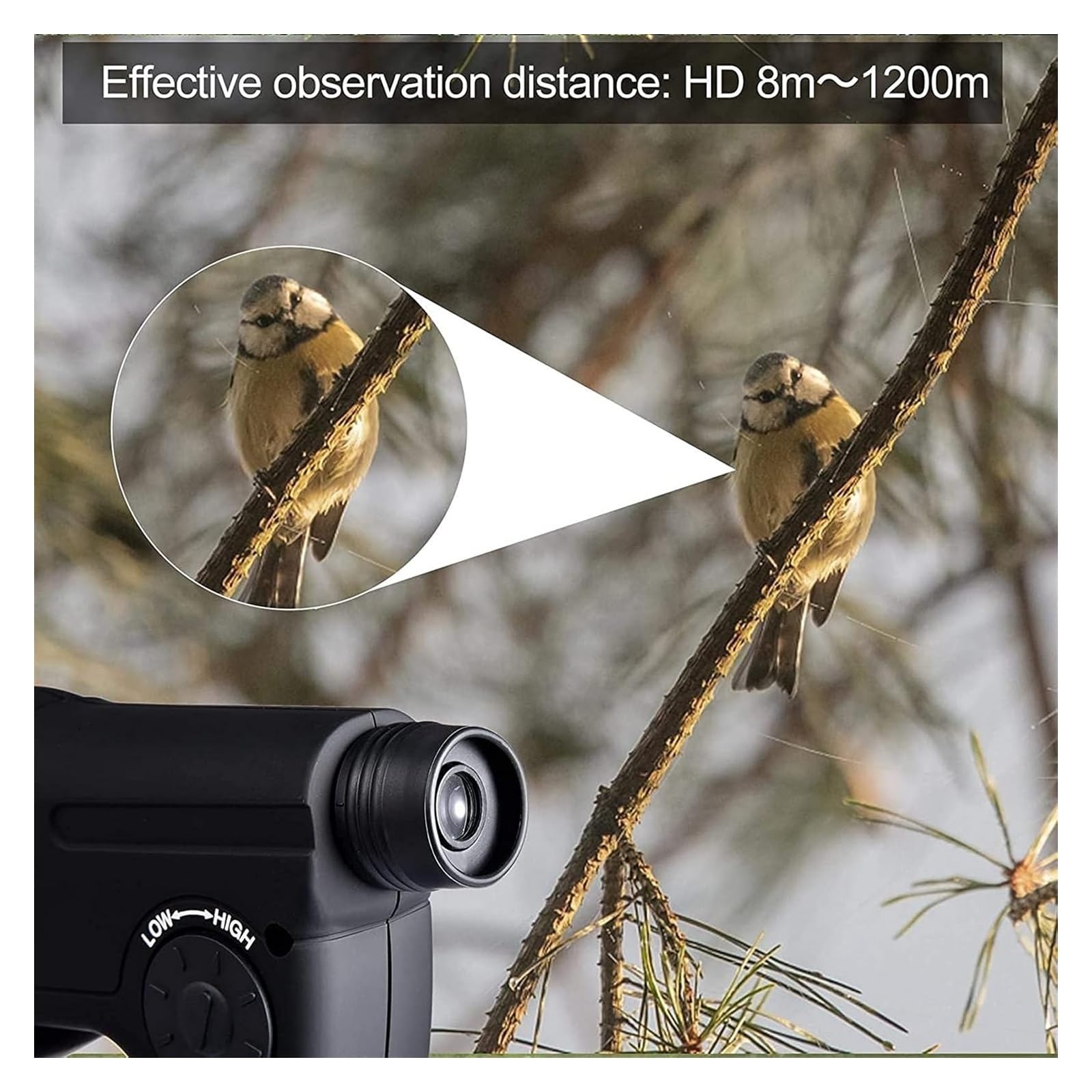 Richtmikrofon Parabolmikrofon, X8 Bionic Ear Vogel-Hörteleskop mit großer Reichweite, Vogel-Hörteleskop mit monokularem Schallverstärker